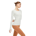 Thumb Holes Seamless Long-Sleeve Shirt