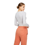 Top corto de rayas de manga larga