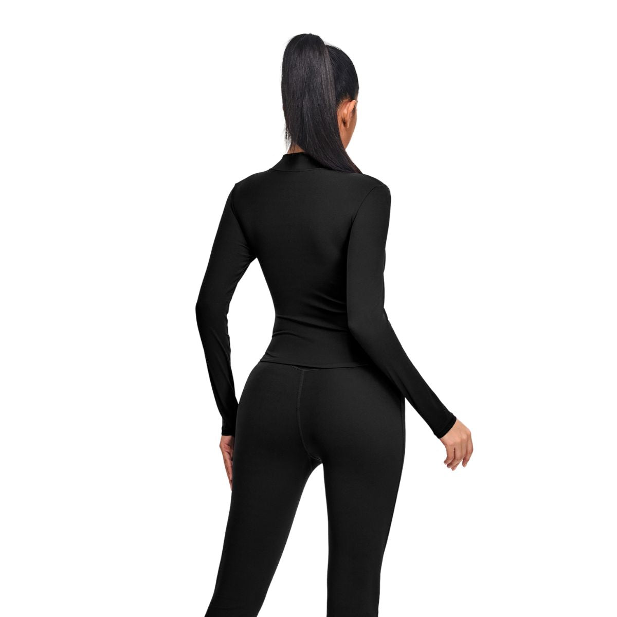 Half-Zip Long-Sleeve Seamless Top