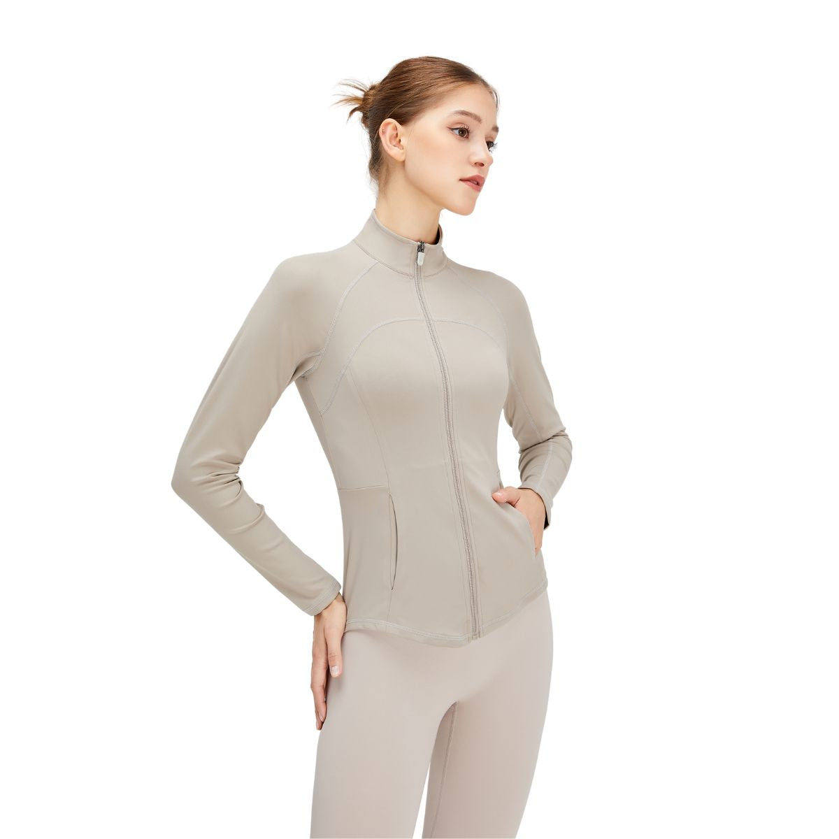 Solid Color Tailored Fit Full-Zip Jacket