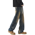 Vaqueros vintage lavados con cintura con cordón