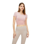 Striped Cropped Short-Sleeve Tee