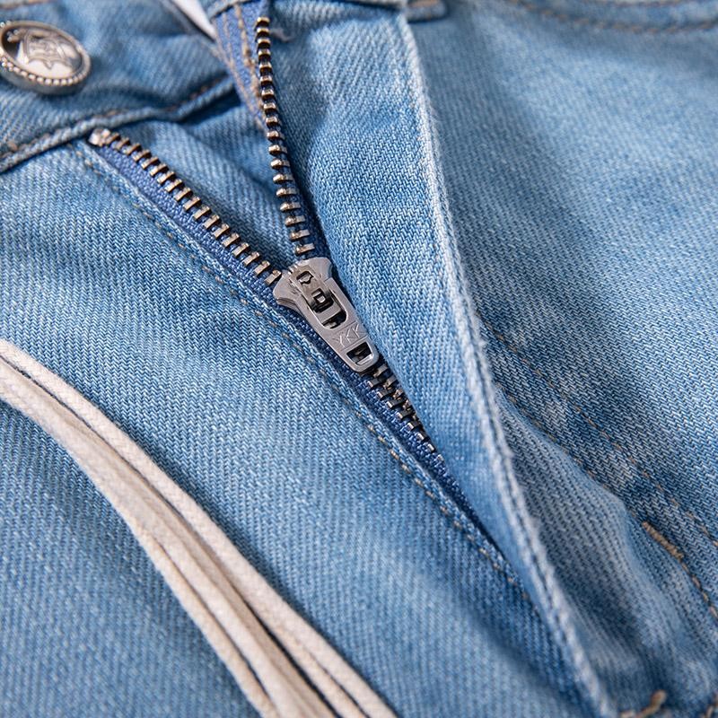 Risen Jeans Raw Hem Ethnic Motif Embroidery Flared Jeans