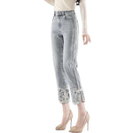 Risen Jeans Relaxed-Fit Patchwork Embroidered Cropped Jeans