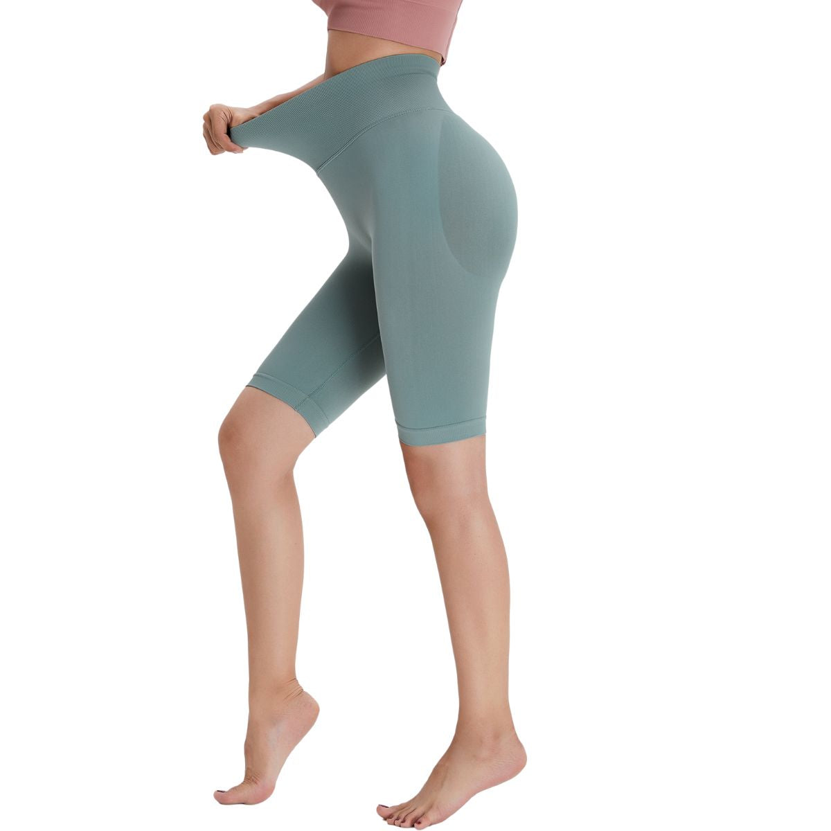 Seamless Butt-Lift Mid-Thigh Leggings