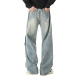 Trendy Buttoned Mock-Slit Wide-Leg Jeans