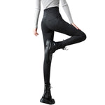 High-Waisted Button-Front Skinny Jeggings