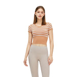 Striped Cropped Short-Sleeve Tee