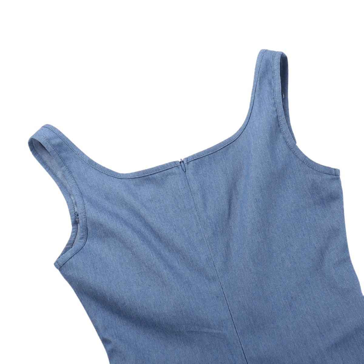 Vestido mini de mezclilla con apliques florales