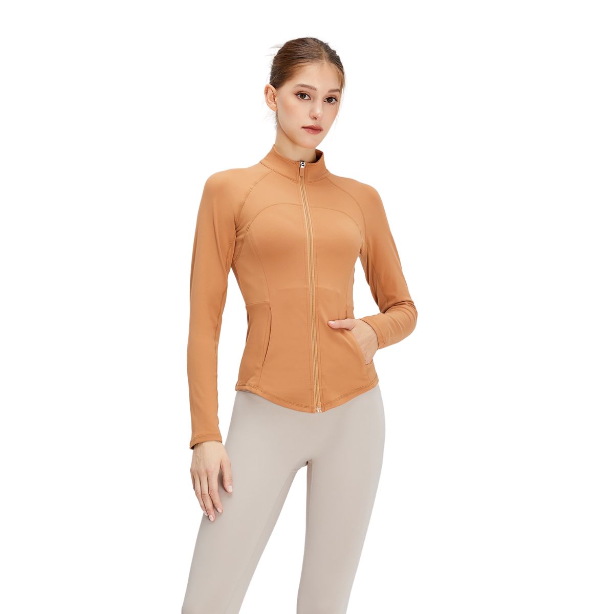 Solid Color Tailored Fit Full-Zip Jacket