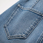 Embroidered Patchwork Cut-Out Denim Skirt