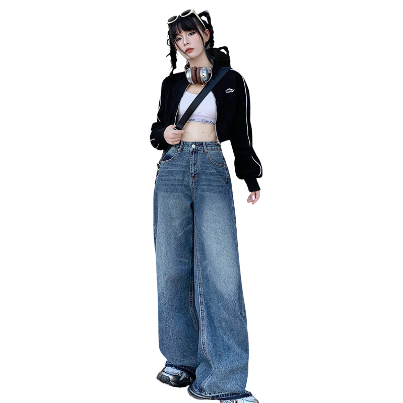 Blue Whiskers Baggy Jeans-INNBLAC Fashion Apparel