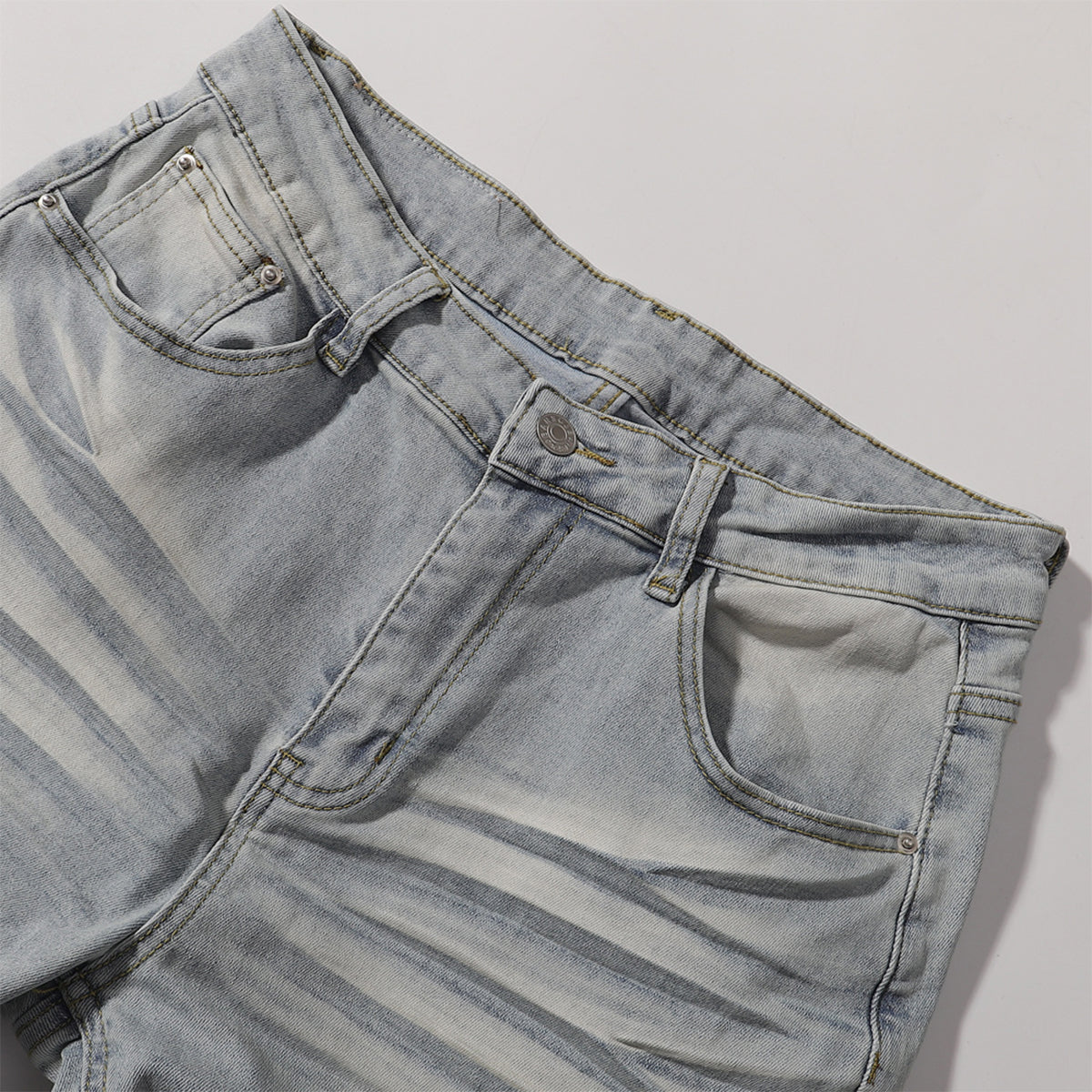 Light Blue Vintage Wash Flared Denim Jeans