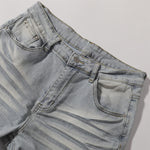 Light Blue Vintage Wash Flared Denim Jeans