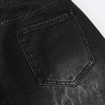 Ripped Patchwork Plaid Denim Bermuda Shorts