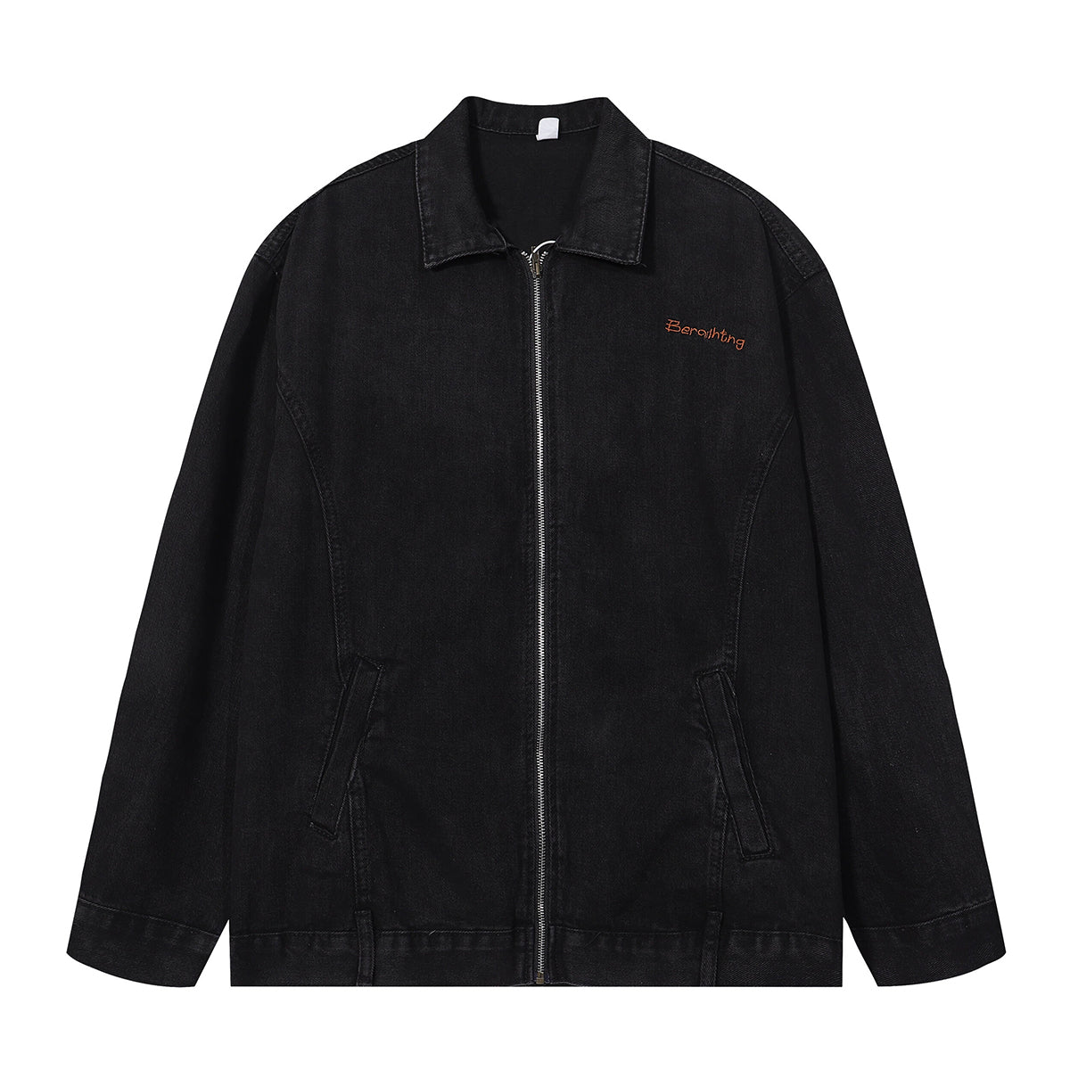 Oversized Zip-Up Denim Jacket