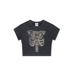 Cap Sleeves Graphic Crop Top-INNBLAC Fashion Apparel