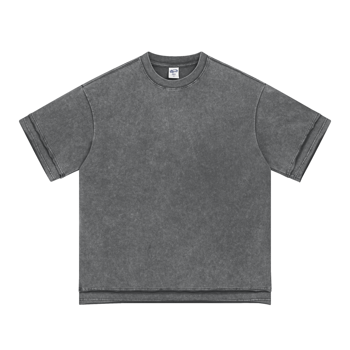 Washed Patchwork Raw Edge Tee 8oz