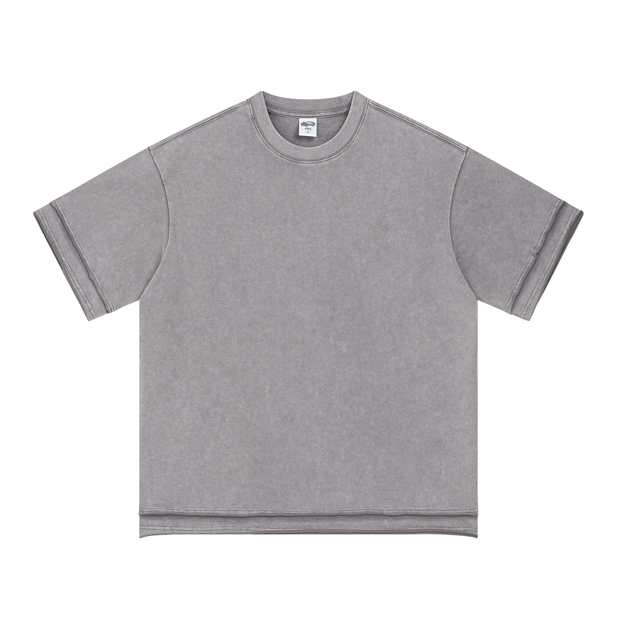 Washed Patchwork Raw Edge Tee 8oz