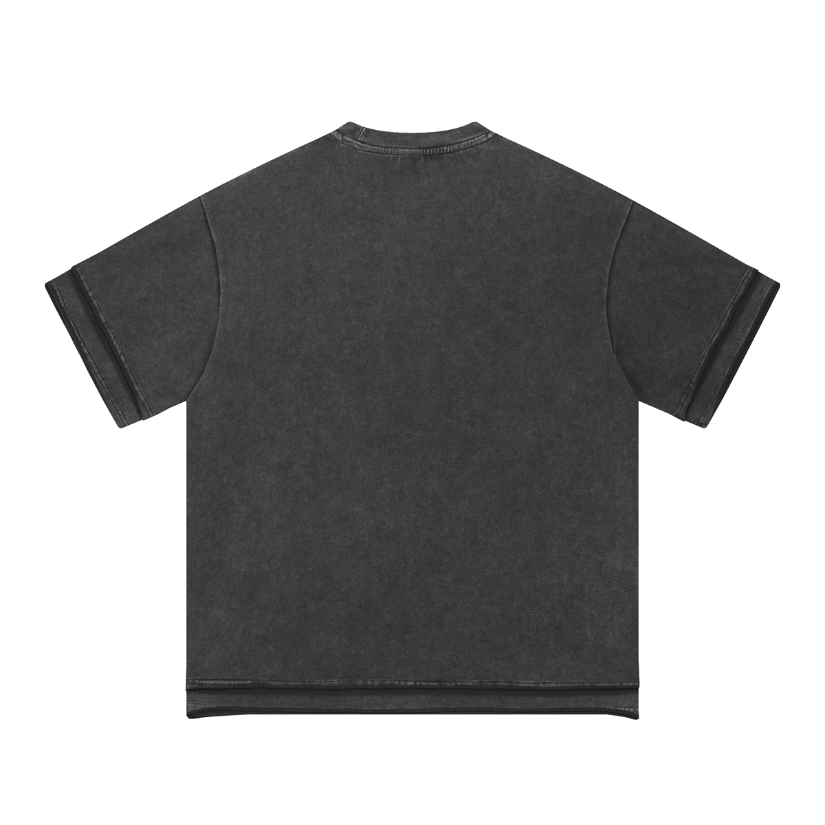 Washed Patchwork Raw Edge Tee 8oz