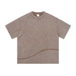 Washed Raw Edge Patchwork T Shirt 8oz