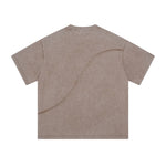 Washed Raw Edge Patchwork T Shirt 8oz