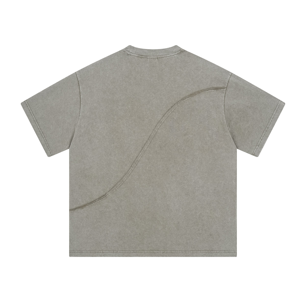 Washed Raw Edge Patchwork T Shirt 8oz