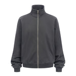 Minimalist Stand Collar Zip Up Sweatshirt