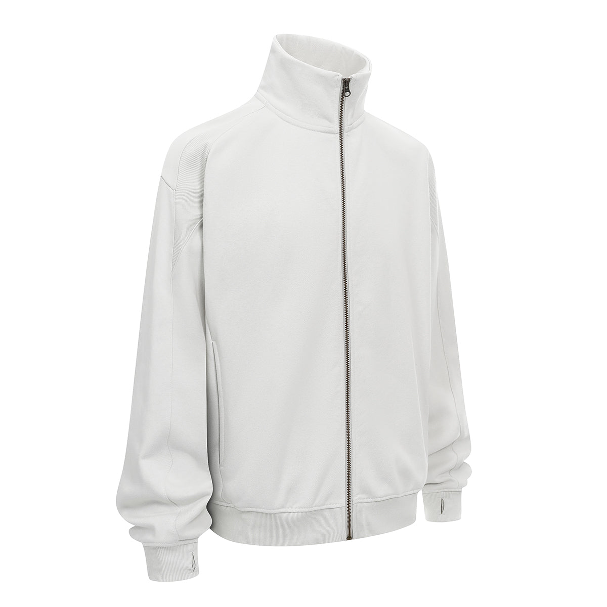 Minimalist Stand Collar Zip Up Sweatshirt