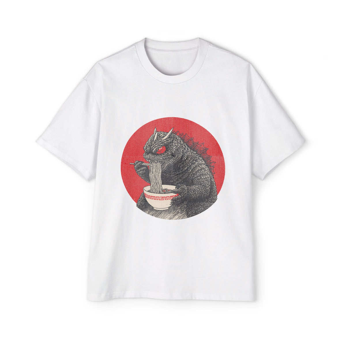 Japanese Monster Kaiju Eating Ramen Graphic Tee-INNBLAC Fashion Apparel