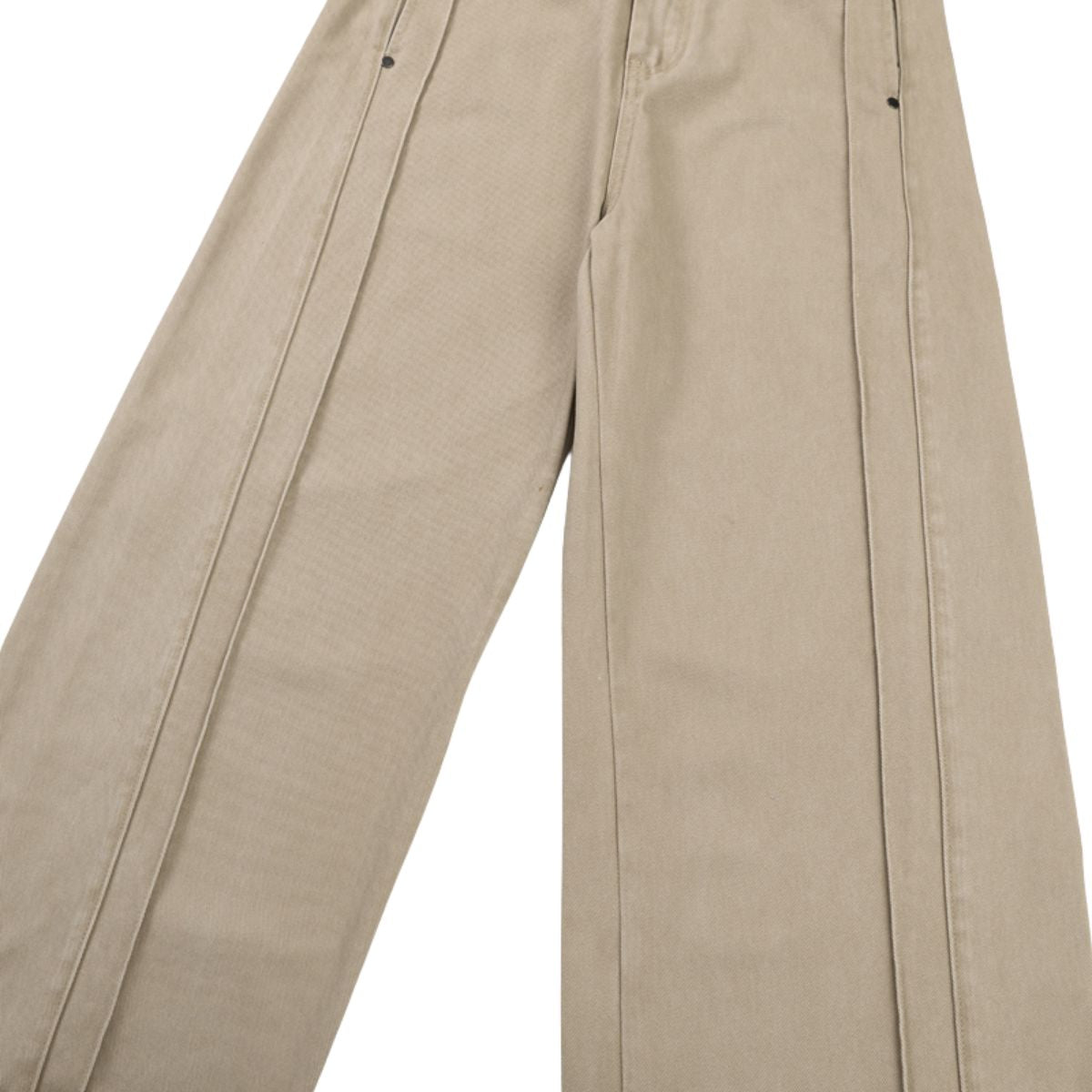 Seam‑Detail Wide‑Leg Twill Pants