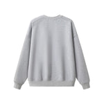 Drop‑Shoulder Spliced Cutaway Small V‑Neck Composite Crew Neck Sweatshirt