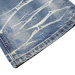 Ripped Lightning Pattern Micro Flare Vintage Denim Jeans