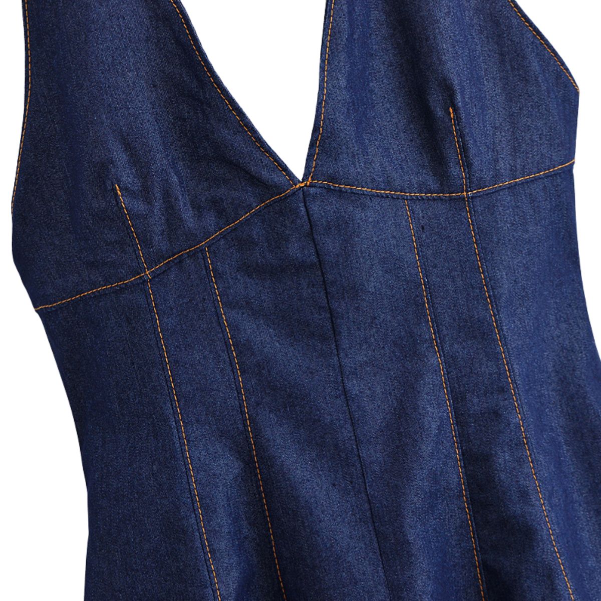 Falda vaquera con bordado de perlas y lavado vintage