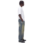Vintage Washed Dirty Yellow Mud Wide Leg Jeans