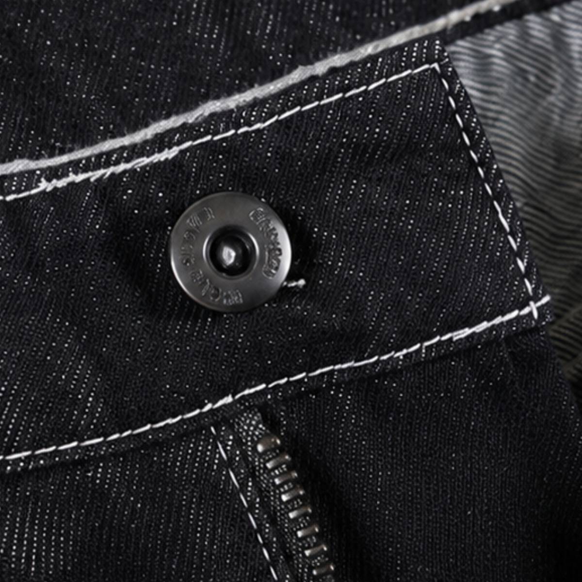 Contrast Stitch Black Wide-Leg Jeans