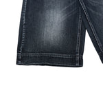 Double-Button Whiskered Wide-Leg Denim Shorts