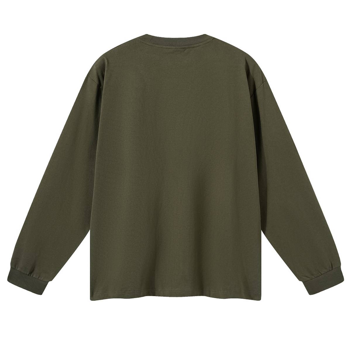 Solid Loose Fit Side Split Hem Long Sleeve T-Shirt