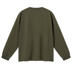 Solid Loose Fit Side Split Hem Long Sleeve T-Shirt