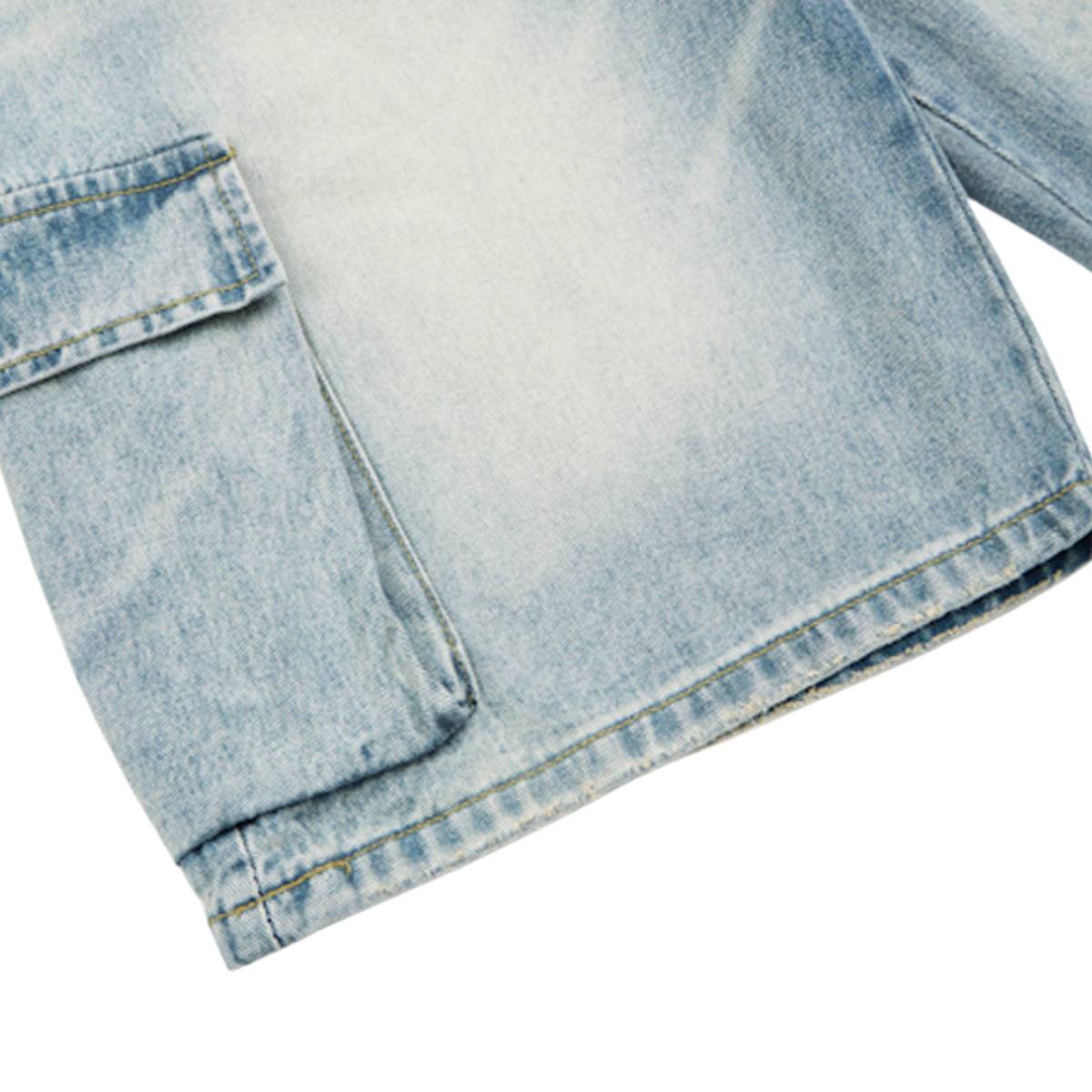 Wash Utility Pocket Denim Shorts