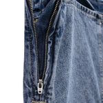 Falda vaquera con bordado de perlas y lavado vintage