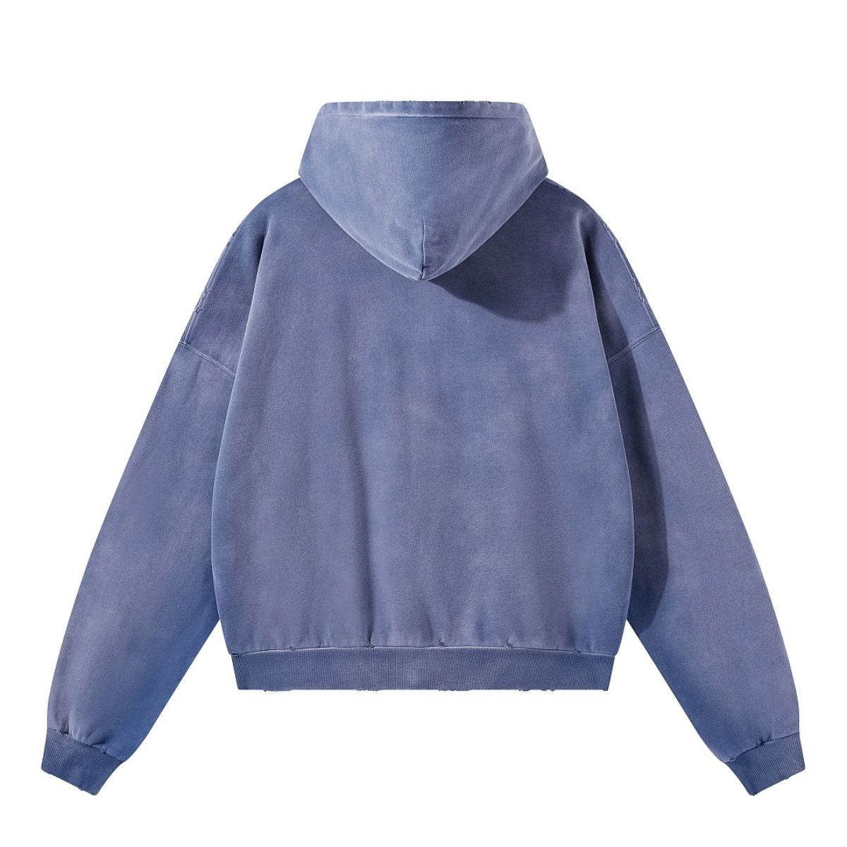 Monkey Wash Ripped Distressed Cotton Pullover Hoodie
