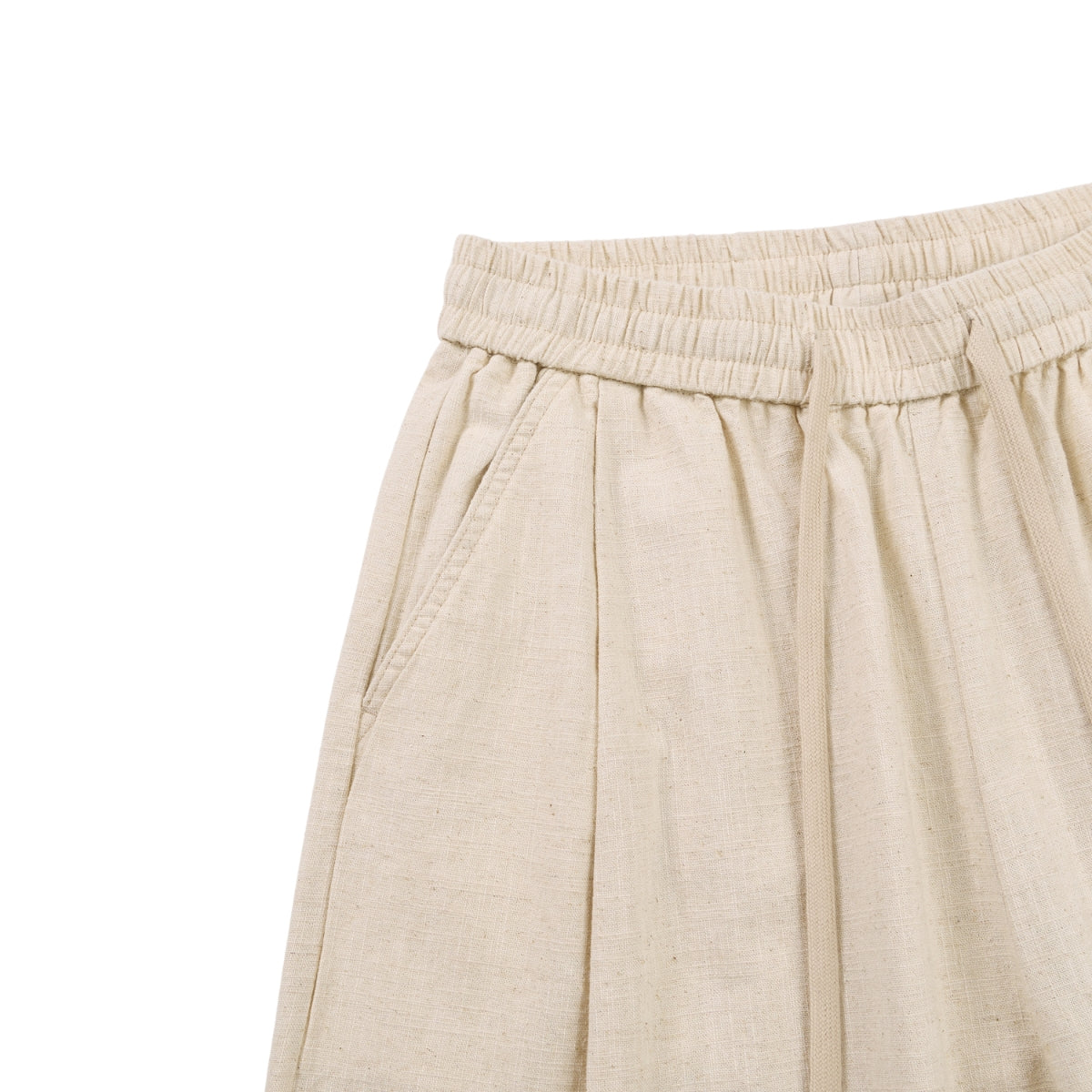 Solid Tint Linen-Blend Barrel Pants