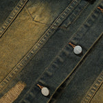 Raw Hem Distressed Denim Cropped Vest