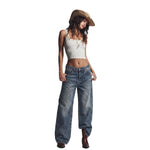 Vintage Washed Faded Loose Wide Leg Jeans