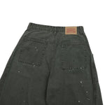 Paint‑Splatter Spliced Dark‑Green Loose Casual Pants