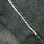 Oversized Stand-up Collar Washed Distressed Denim Jacket