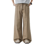 Button Fly Relaxed Fit Baggy Straight Leg Vintage Work Pants