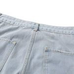 Vintage Washed Multi-Pocket Loose Cargo Jeans