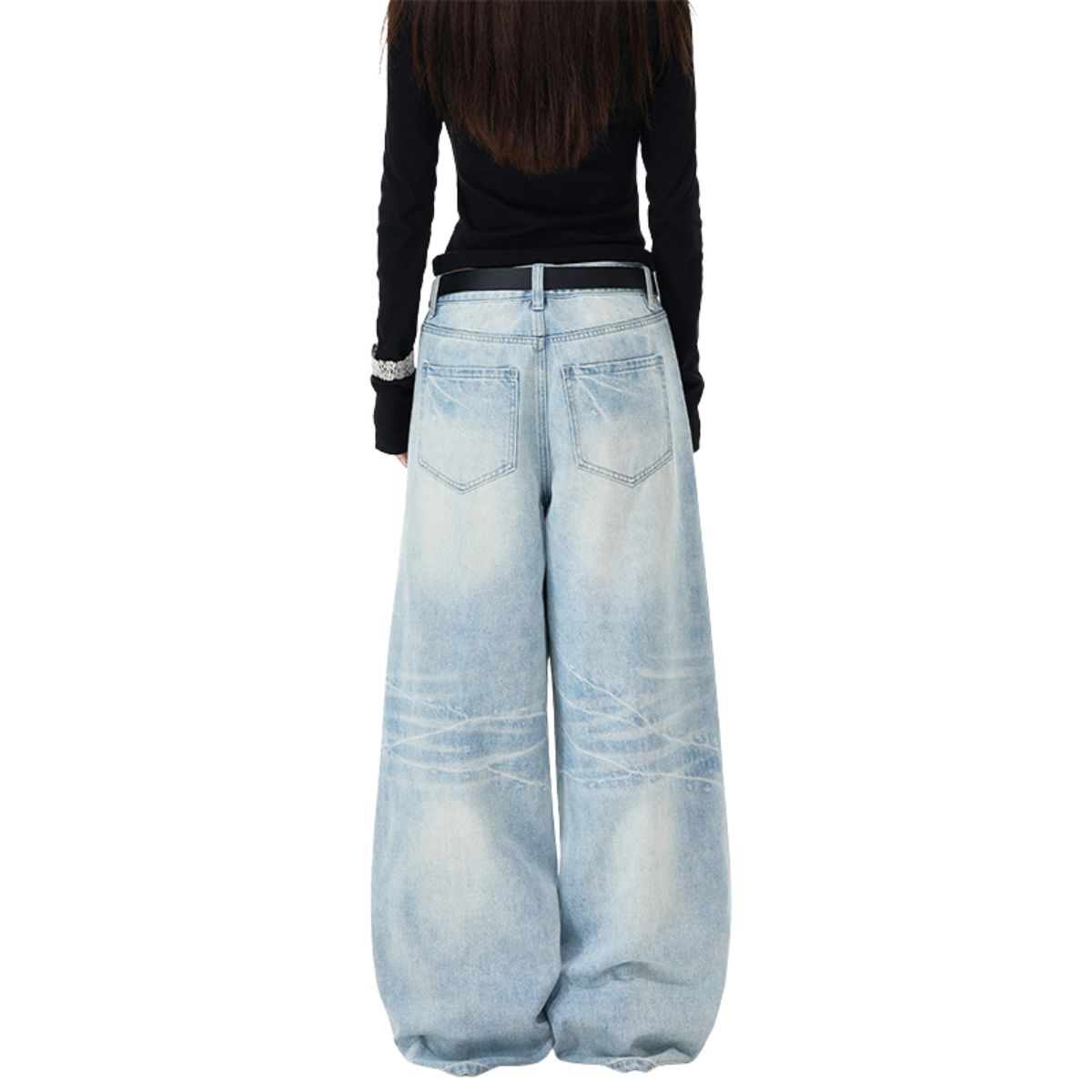 Vintage Star Embellished Wide Leg Jeans
